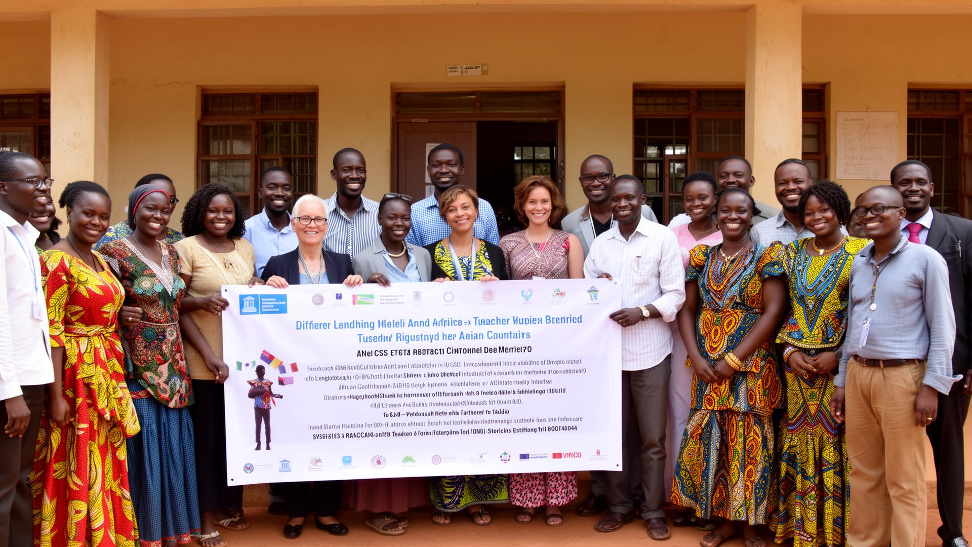 A group of educators from African and Asian countries gathered for a UNESCO programme.